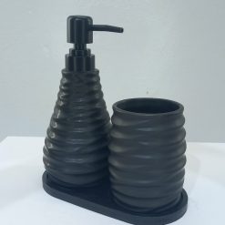 Alternative view of Modern Black Soap Dispenser & Bathroom Set