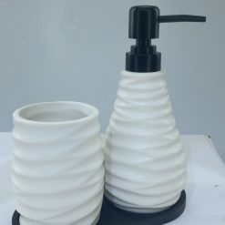 Alternative view of Elegant White Soap Dispenser & Bathroom Set