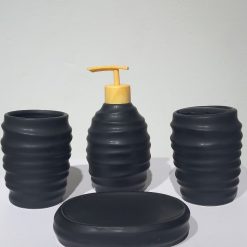 Alternative view of Elegant Black Bathroom Accessory Set 4 Pcs