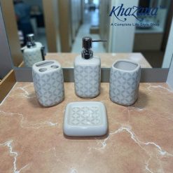 Modern Geometric 4-Piece Ceramic Bathroom Accessory Set (Copy) (Copy)