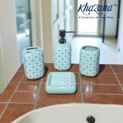 Modern Geometric 4-Piece Ceramic Bathroom Accessory Set (Copy)