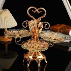 Crystal Fruit Plate Creative Home Living Room Luxury Multi Layered Fruit Plate