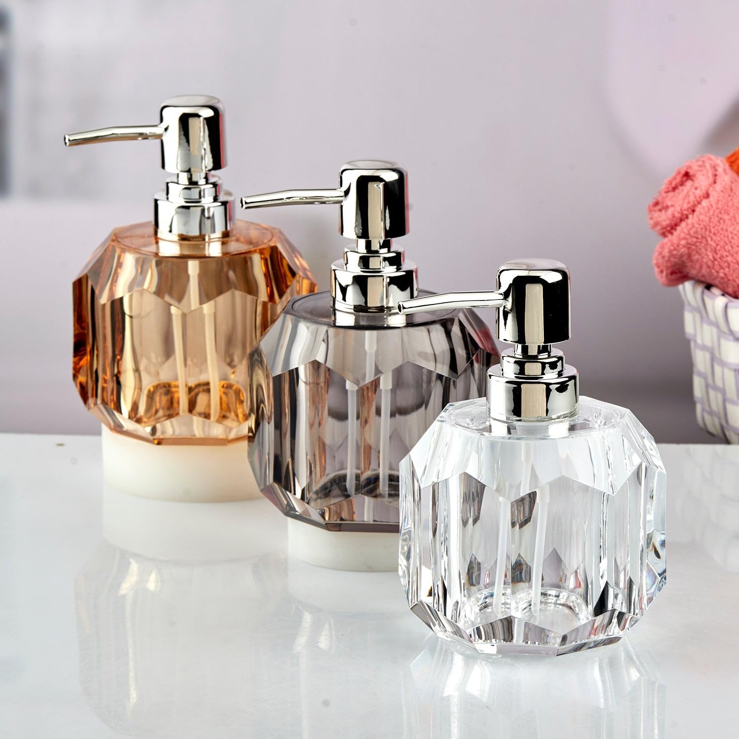 Elegant Acrylic Soap Dispenser with Chrome Pump