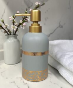 elegant floral gold etched ceramic soap dispenser set elegant floral gold etched ceramic soap dispenser set