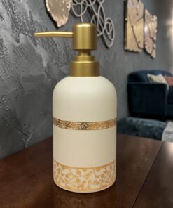 elegant floral gold etched ceramic soap dispenser set elegant floral gold etched ceramic soap dispenser set