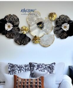 Noir and Ivory Bloom Abstract Metal Wall Art