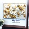 Golden Bloom 3D Textured Rectangular Wall Clock
