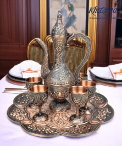 antique style floral turkish coffee & tea set