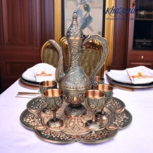 antique style floral turkish coffee & tea set