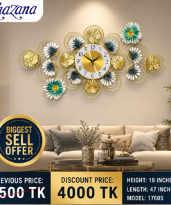 Ginkgo Leaf Metal Wall Art Clock