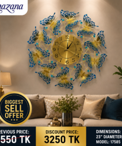 Butterfly Radiance Metal Wall Clock
