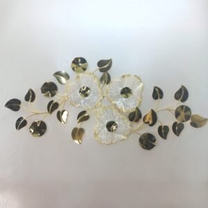 Golden Bloom & Gilded Leaf 3D Metal Wall Art