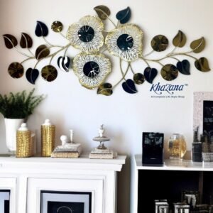 Golden Bloom & Gilded Leaf 3D Metal Wall Art