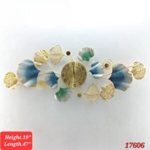 large luxury ginkgo leaf metal wall clock