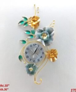 modern floral metal wall clock