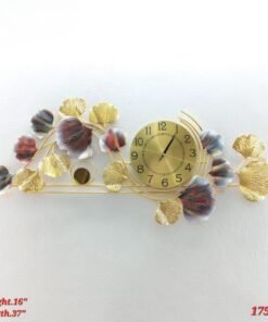 ginkgo leaf decorative metal wall clocks