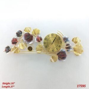 ginkgo leaf decorative metal wall clocks