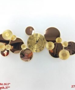 elegant golden geometric mirror wall clock