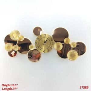 elegant golden geometric mirror wall clock