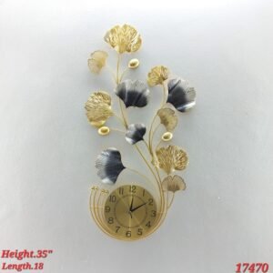 Elegant Ginkgo Leaf Metal Wall Clock elegant ginkgo leaf metal wall clock