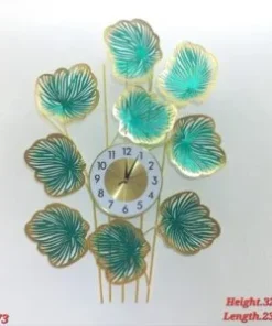 Tropical Emerald and Gold Monstera Leaf Wall Clock Tropical Emerald and Gold Monstera Leaf Wall Clock