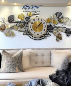 modern ginkgo leaf decorative wall clock