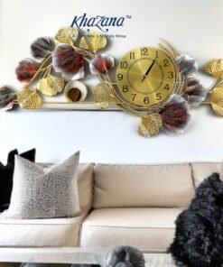 ginkgo leaf decorative metal wall clocks
