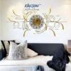 modern abstract golden wings wall clock