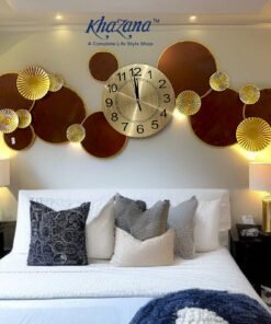 elegant golden geometric mirror wall clock