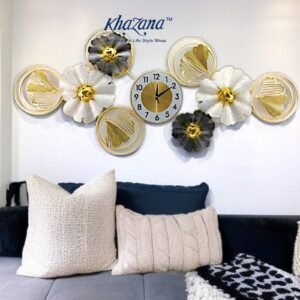 botanical harmony monstera metal wall clock