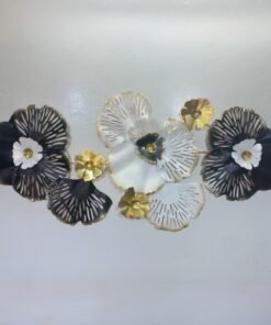 Noir And Ivory Bloom Abstract Metal Wall Art 1 247x296