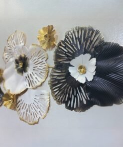 Noir And Ivory Bloom Abstract Metal Wall Art 247x296