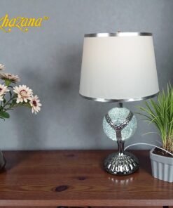 Radiant Mosaic Sphere Table Lamp with Silver Accents