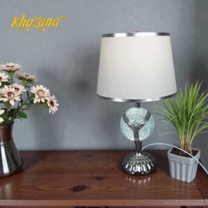 Radiant Mosaic Sphere Table Lamp with Silver Accents