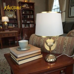 Radiant Mosaic Sphere Table Lamp with Silver Accents
