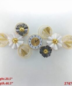 botanical harmony monstera metal wall clock