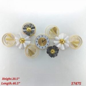 botanical harmony monstera metal wall clock