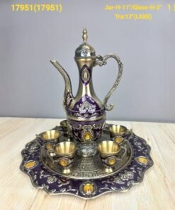luxurious ornate dallah surai set red and antique gold