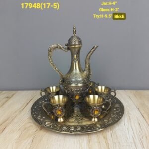 ornate antique style dallah surai set