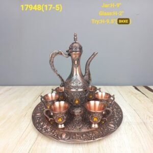 ornate antique style dallah surai set