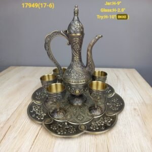 antique style floral turkish coffee & tea set