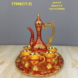 luxury enameled gold tone coffee & tea gift set