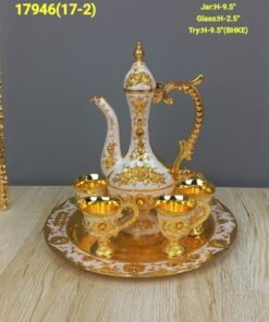 luxury enameled gold tone coffee & tea gift set