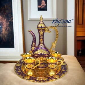 luxury enameled gold tone coffee & tea gift set