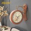 Vintage European Double-Sided Station Wall Clock