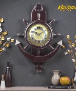 Nautical Anchor and Ship s Wheel Wall Clock