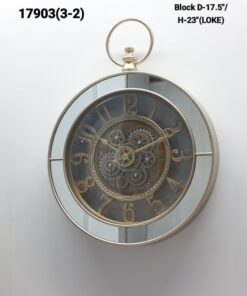 Industrial Steampunk Gear Wall Clock with Mirrored Accents