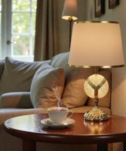 Elegant Crystal Orb Table Lamp with Gold Accents