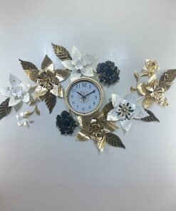 Alternative view of 3D Floral Wall Clock with Gilded Accents