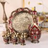 luxurious ornate dallah surai set red and antique gold